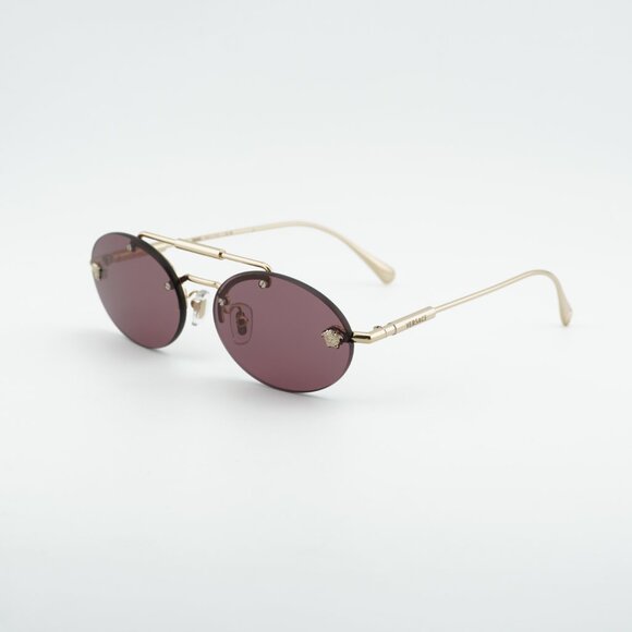 Versace VE2295 1252/1A Sunglasses Gold Oval Frame, Violet Lenses main image 8